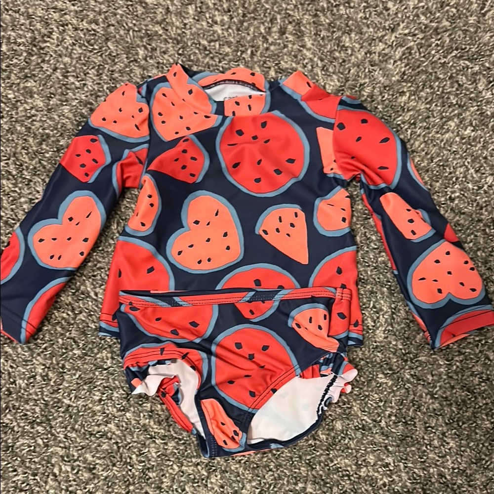 Kids Swim Set with Watermelon Print